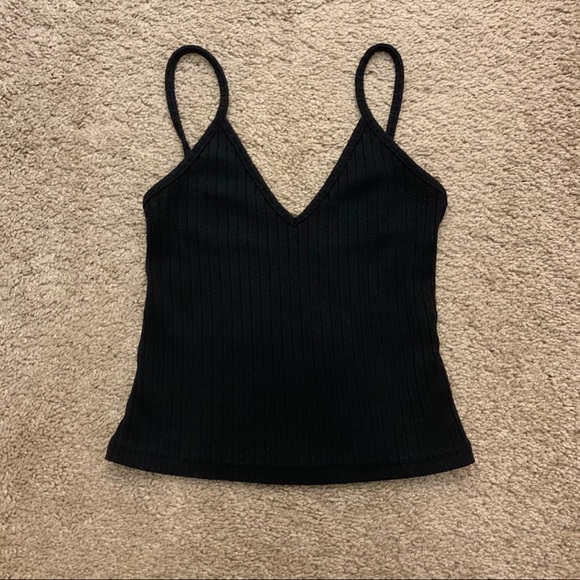 Brandy Melville Tops - Brandy Melville Black Ribbed Crop Top
